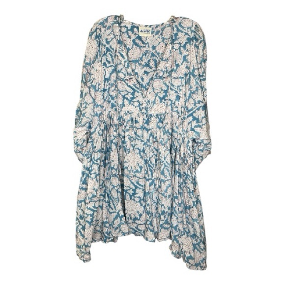 Indigo Dresses & Skirts - Indigo by Cecile Floral Blue and White Dress Sz L/XL